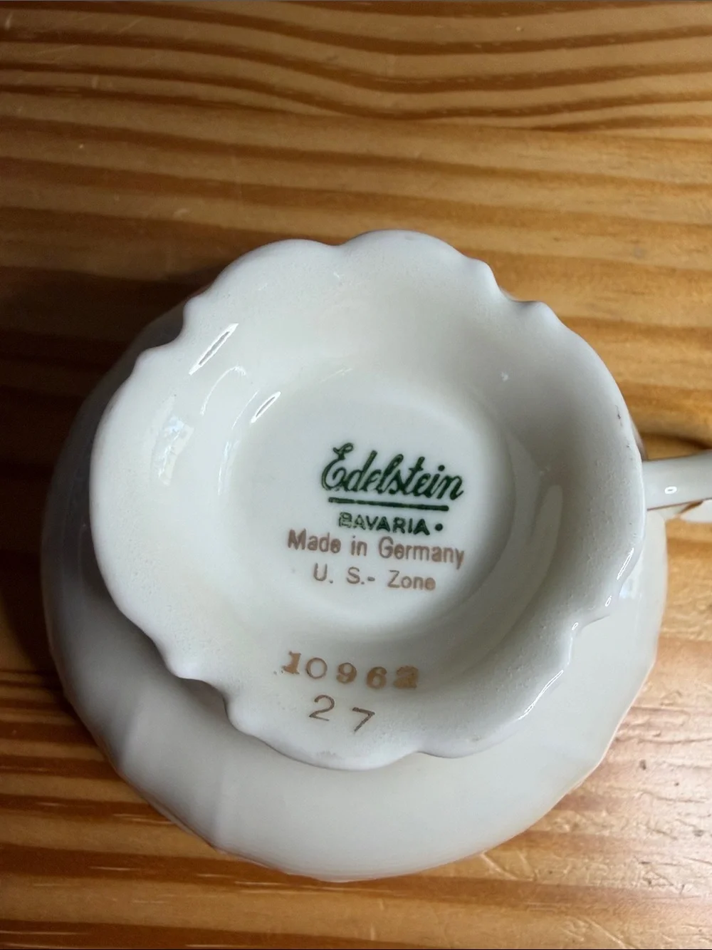 Vintage Edelstein Bavaria Aristocrat Teacup Set US Zone